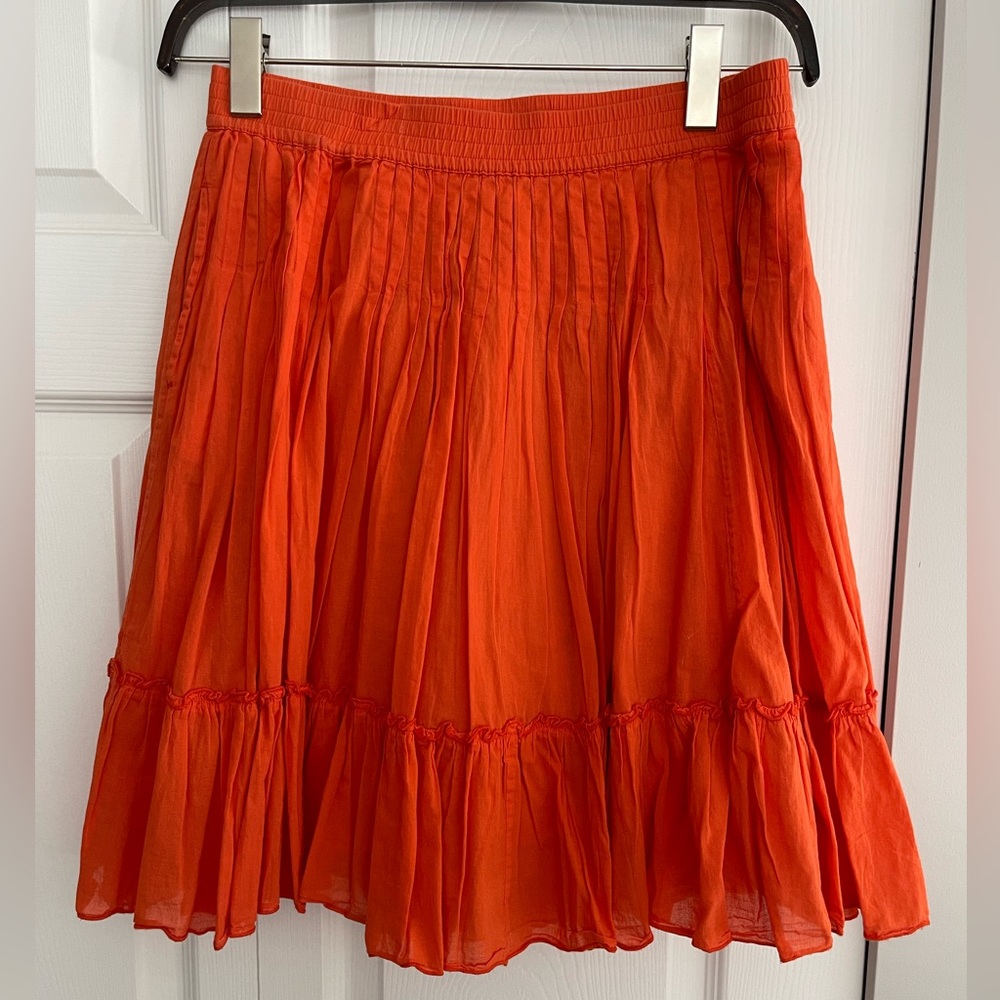 Orange,ruffle skirt